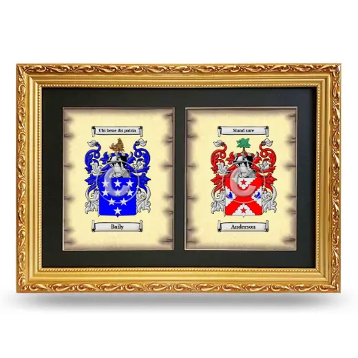 Double Coat of Arms Framed - Gold