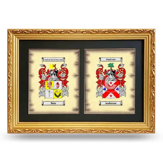 Double Coat of Arms Framed - Gold