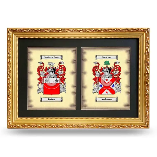 Double Coat of Arms Framed - Gold