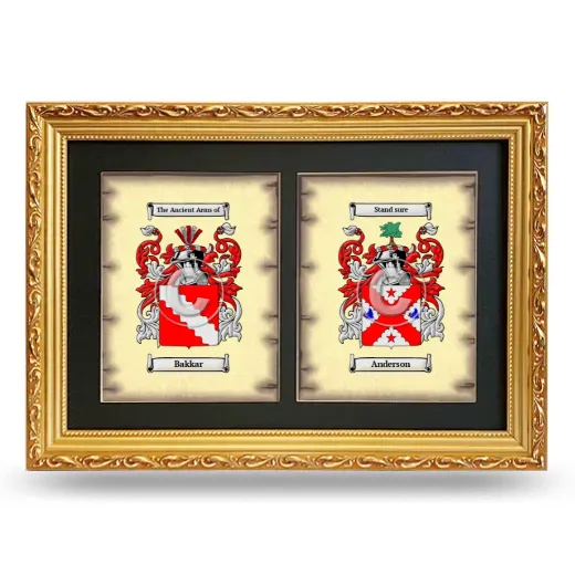 Double Coat of Arms Framed - Gold