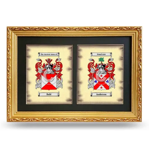 Double Coat of Arms Framed - Gold