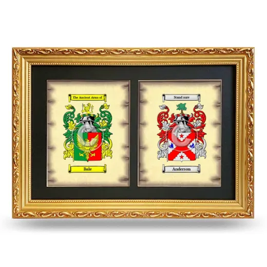 Double Coat of Arms Framed - Gold