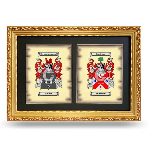 Double Coat of Arms Framed - Gold