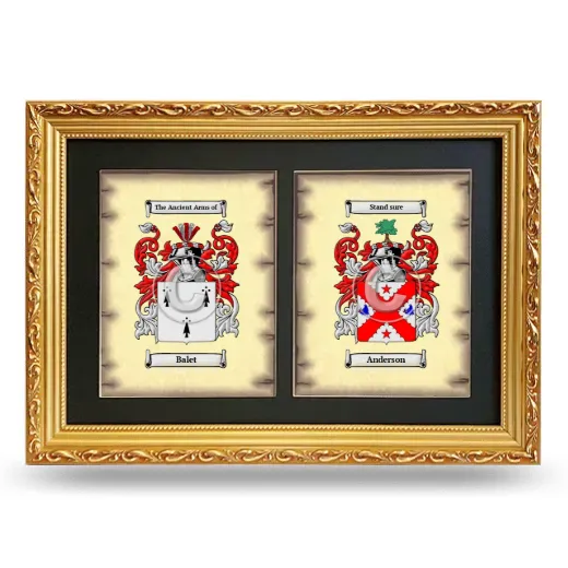 Double Coat of Arms Framed - Gold