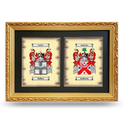 Double Coat of Arms Framed - Gold
