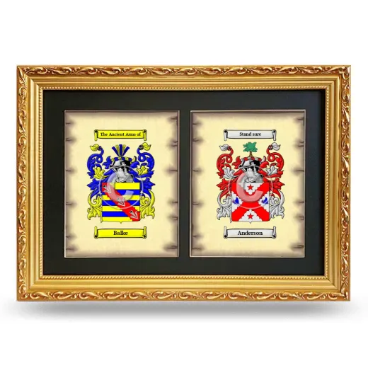 Double Coat of Arms Framed - Gold