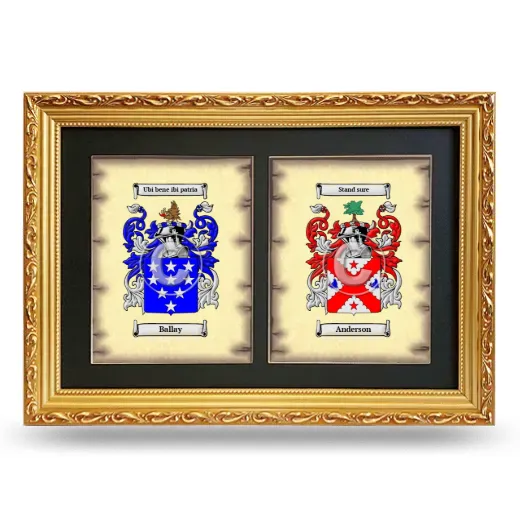 Double Coat of Arms Framed - Gold