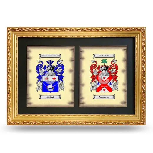 Double Coat of Arms Framed - Gold