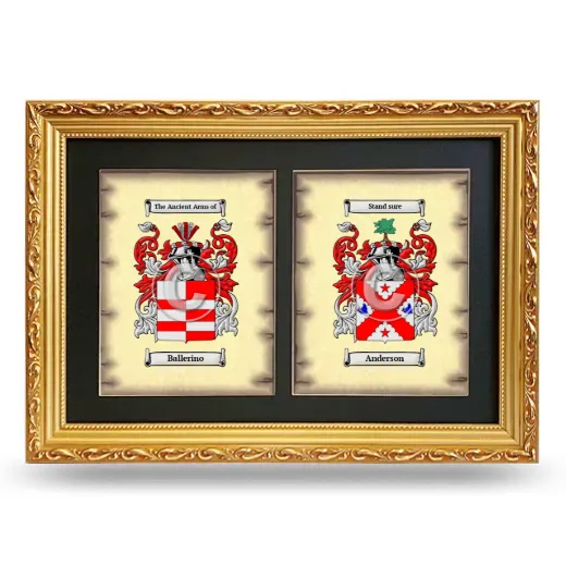 Double Coat of Arms Framed - Gold