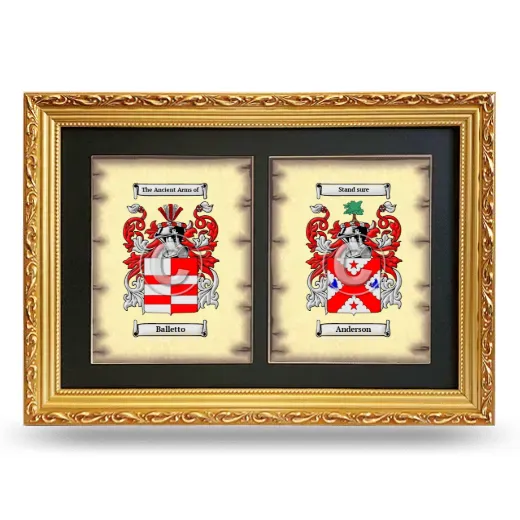Double Coat of Arms Framed - Gold
