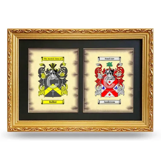 Double Coat of Arms Framed - Gold