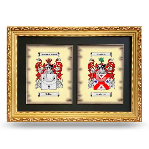 Double Coat of Arms Framed - Gold