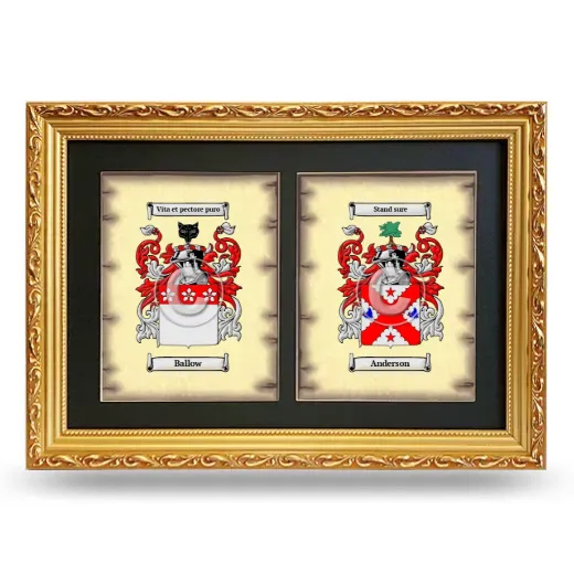 Double Coat of Arms Framed - Gold