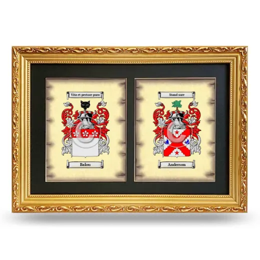 Double Coat of Arms Framed - Gold