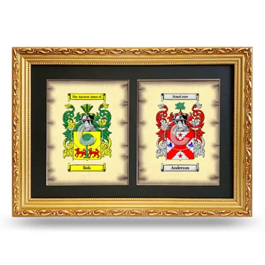 Double Coat of Arms Framed - Gold