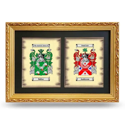 Double Coat of Arms Framed - Gold