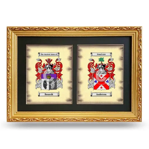 Double Coat of Arms Framed - Gold