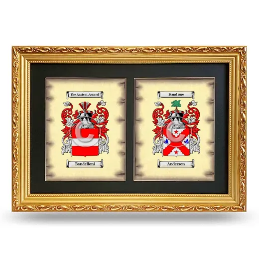 Double Coat of Arms Framed - Gold