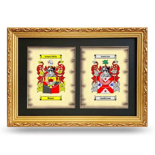 Double Coat of Arms Framed - Gold