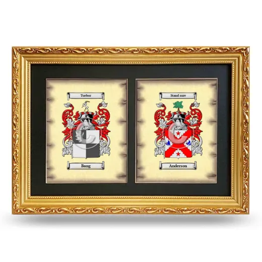 Double Coat of Arms Framed - Gold
