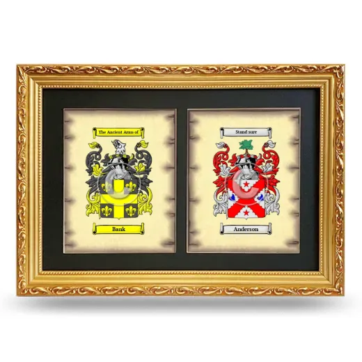 Double Coat of Arms Framed - Gold