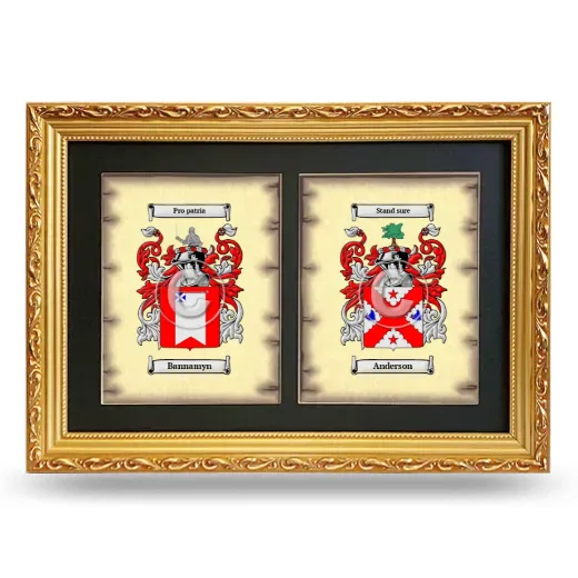 Double Coat of Arms Framed - Gold
