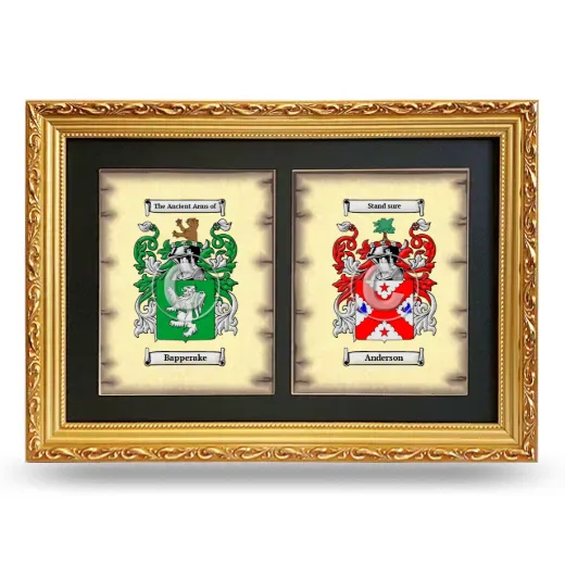 Double Coat of Arms Framed - Gold
