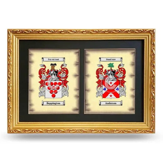 Double Coat of Arms Framed - Gold