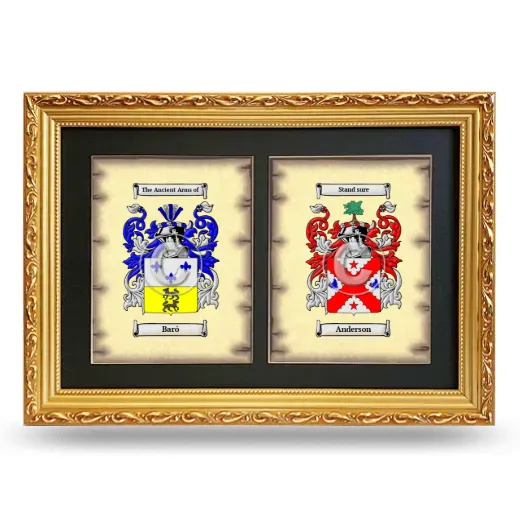 Double Coat of Arms Framed - Gold