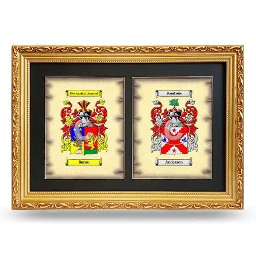 Double Coat of Arms Framed - Gold