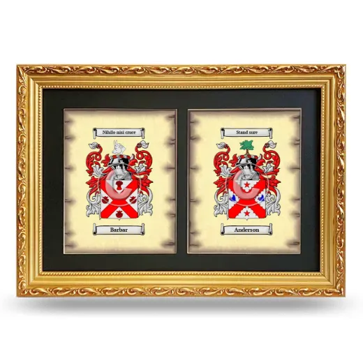 Double Coat of Arms Framed - Gold