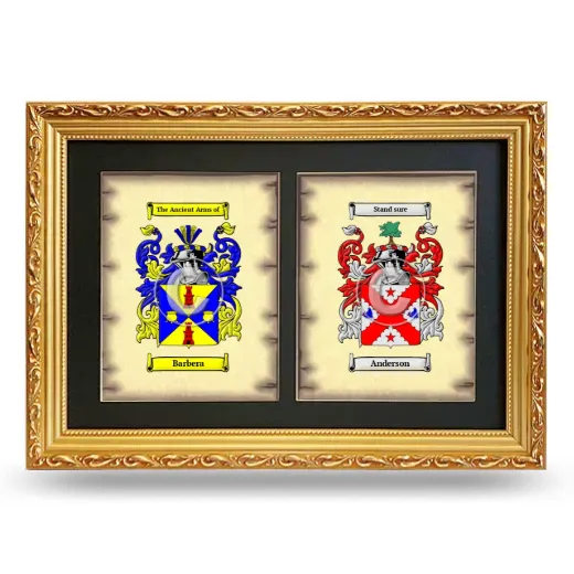 Double Coat of Arms Framed - Gold