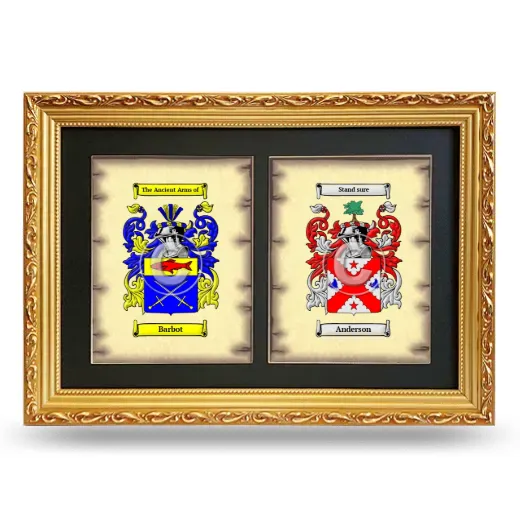 Double Coat of Arms Framed - Gold