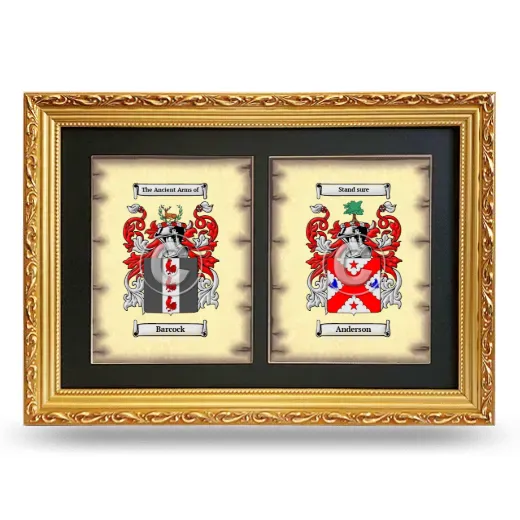 Double Coat of Arms Framed - Gold