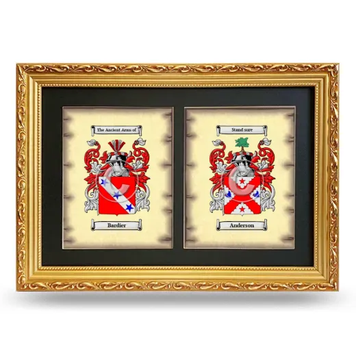 Double Coat of Arms Framed - Gold