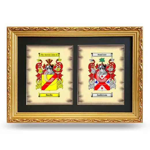 Double Coat of Arms Framed - Gold