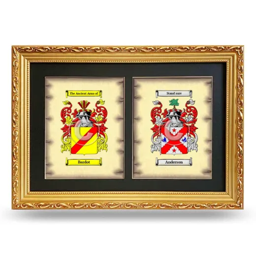 Double Coat of Arms Framed - Gold