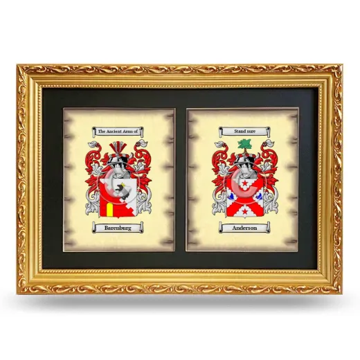Double Coat of Arms Framed - Gold