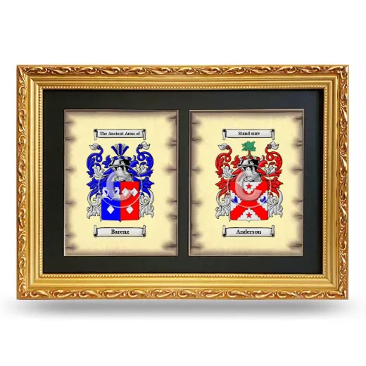 Double Coat of Arms Framed - Gold