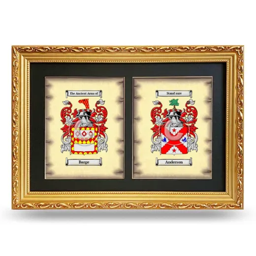 Double Coat of Arms Framed - Gold