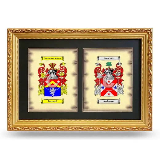 Double Coat of Arms Framed - Gold