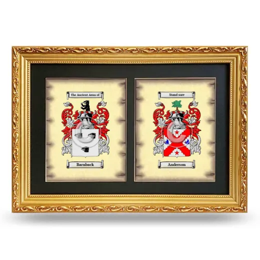 Double Coat of Arms Framed - Gold