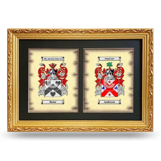 Double Coat of Arms Framed - Gold