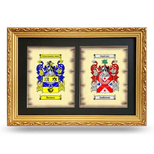 Double Coat of Arms Framed - Gold