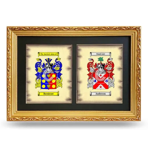 Double Coat of Arms Framed - Gold