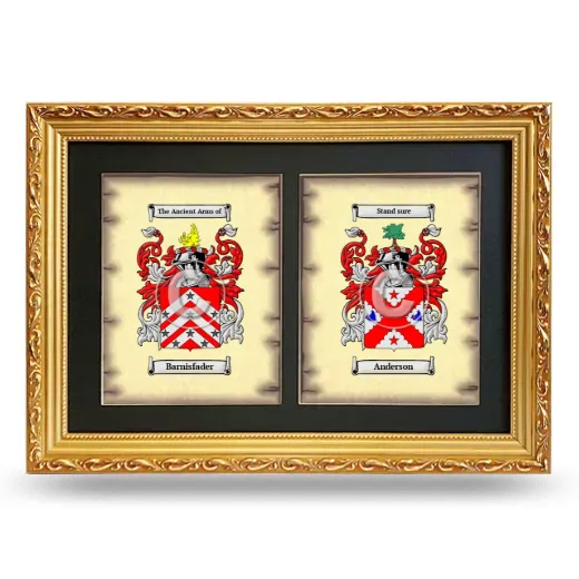 Double Coat of Arms Framed - Gold