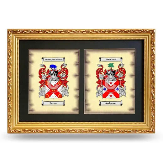 Double Coat of Arms Framed - Gold