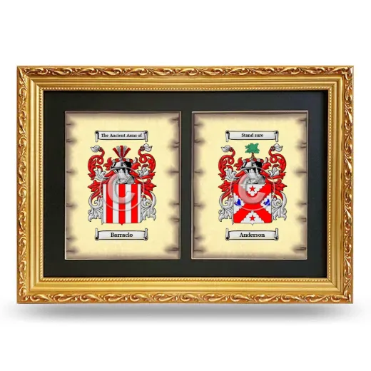 Double Coat of Arms Framed - Gold