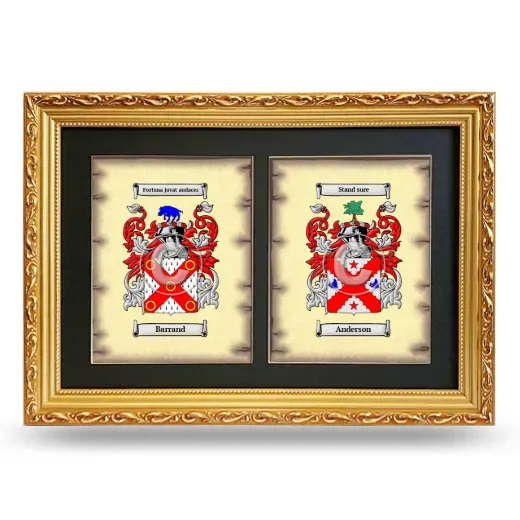Double Coat of Arms Framed - Gold