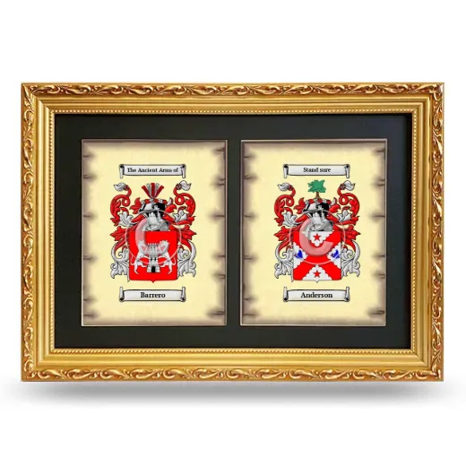 Double Coat of Arms Framed - Gold